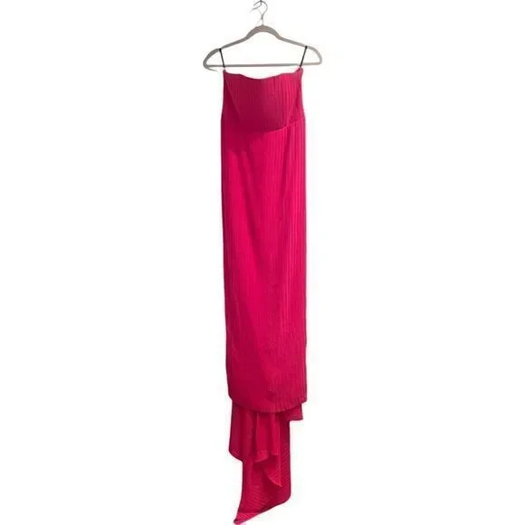 Solace London Revolve The Harlee‎ Strapless Column Maxi Dress Size 8 Hot Pink - Picture 5 of 11